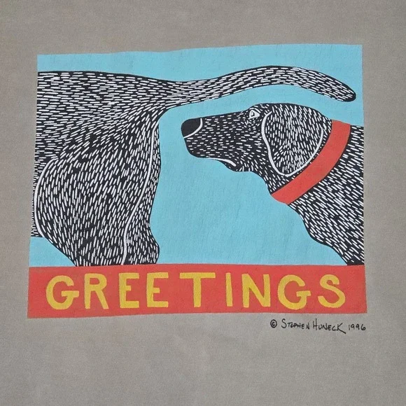 Comfort Colors Stephen Huneck Greetings Dog Shirt XXL Vintage 1996 - Picture 3 of 9